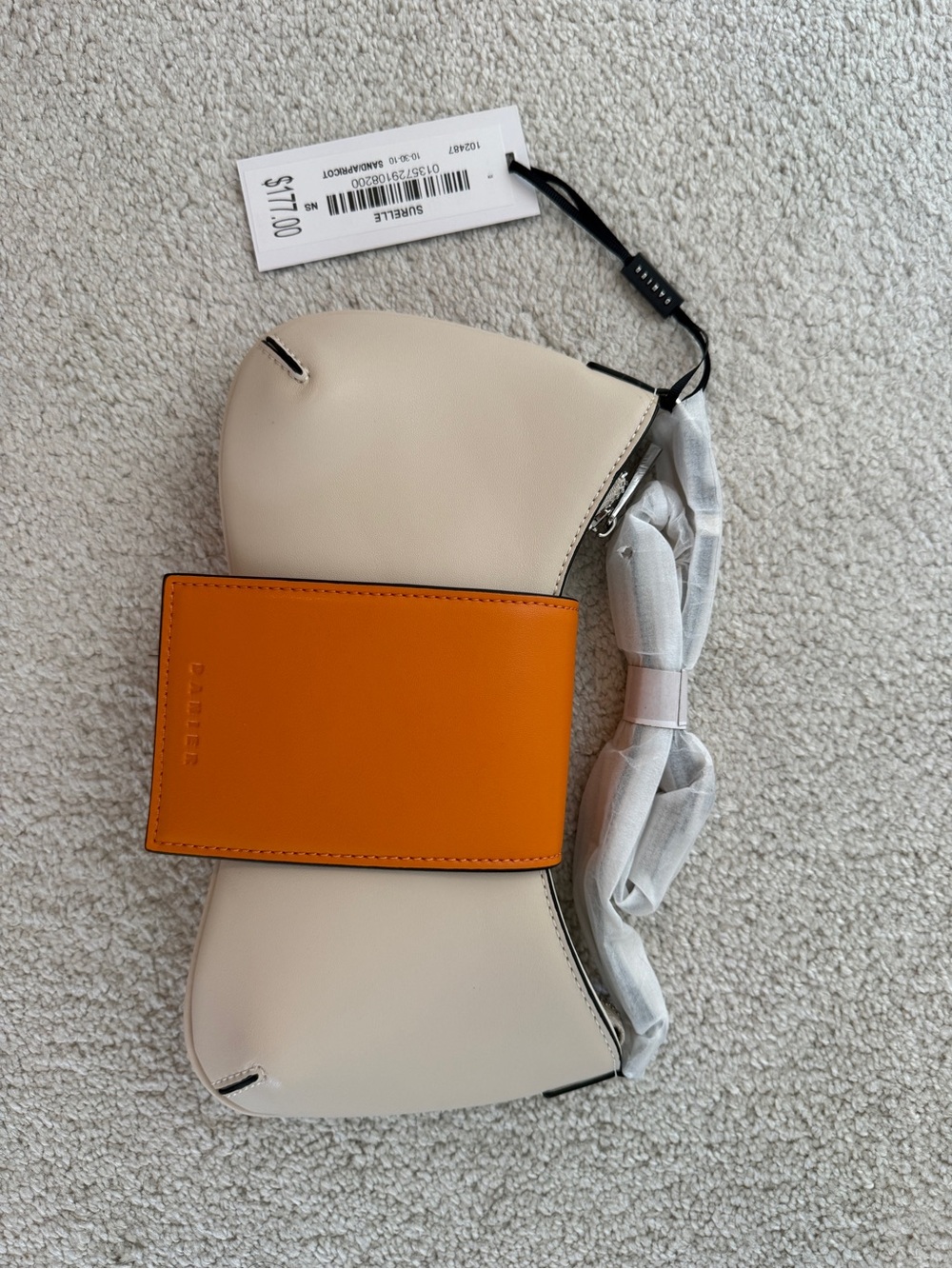 Danier Cream and Orange Shoulder Bag